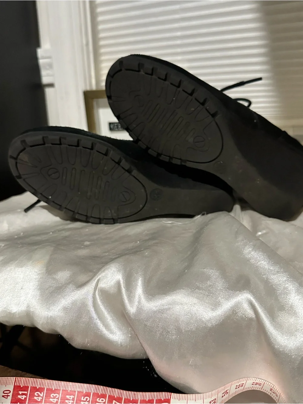 White Mountain Black Suede Wedge Ankle Booties - Classic Women's Lace-Up